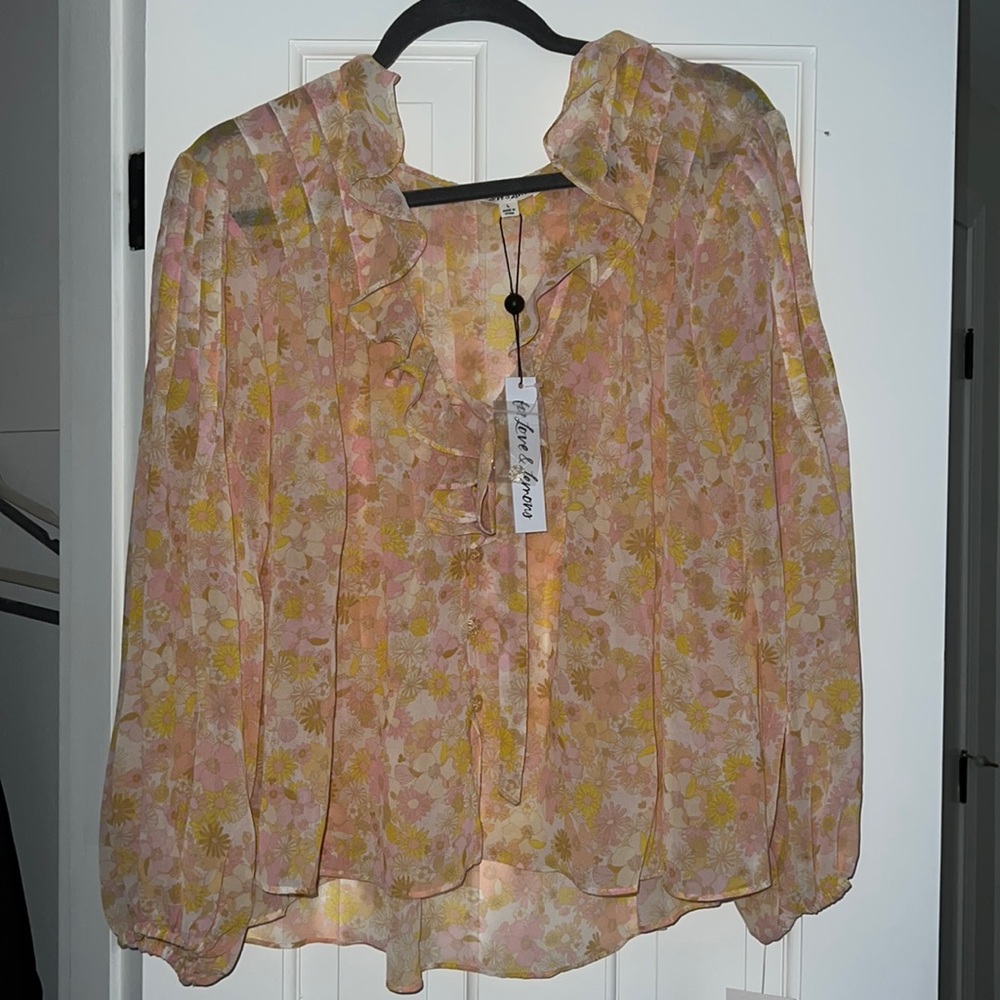 For Love & Lemons Long sleeve flowy top